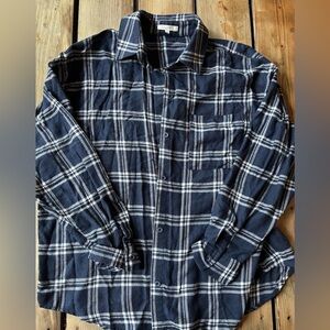 Z Supply Shirt Size Large Clio Blue Plaid Flannel Button Up